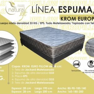 Colchón de espuma KROM 140x190x28cm+ sommier DANIEL (nuestra marca)