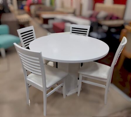Mesa redonda 120cm con pata central PINO