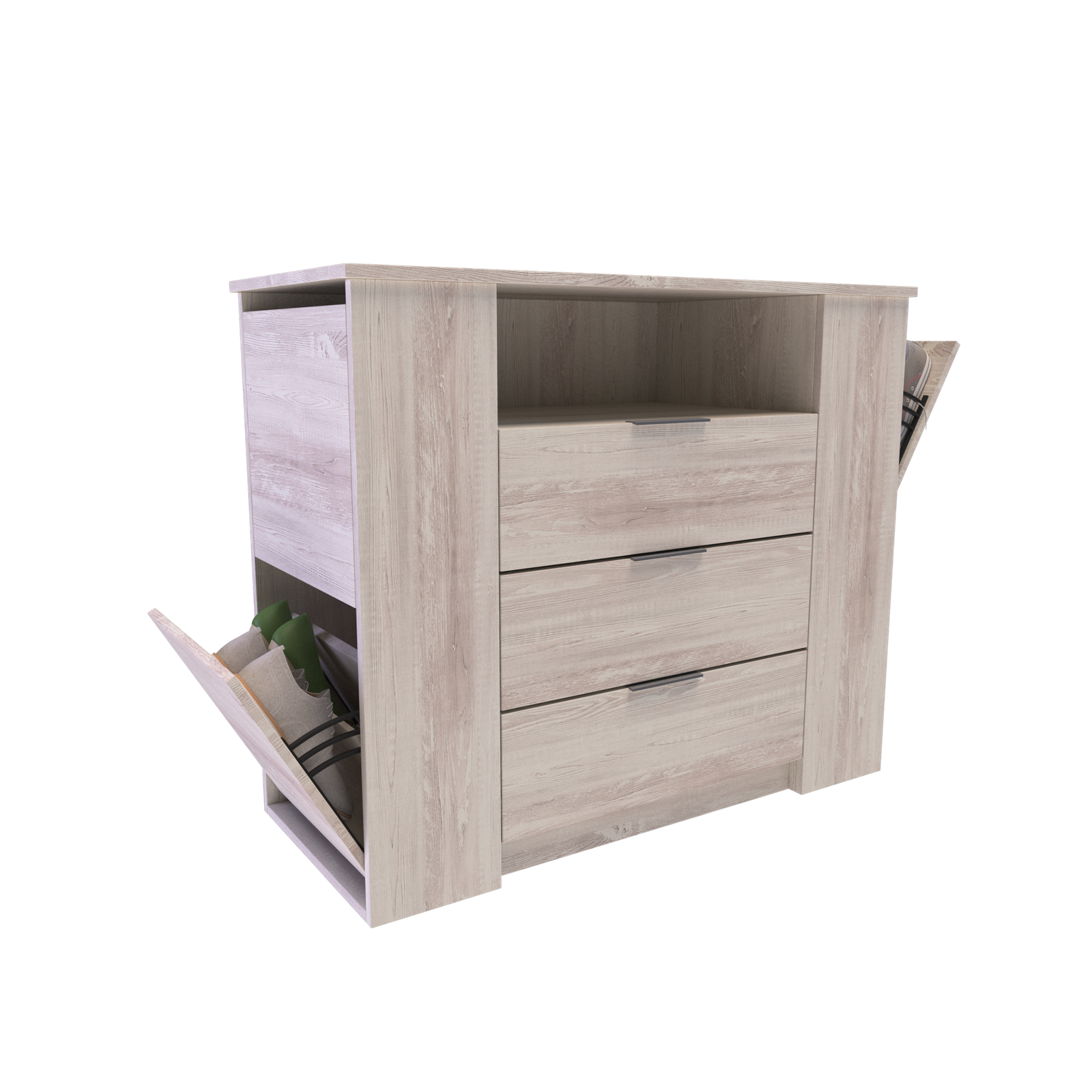 CÓMODA 3 CAJONES CON ZAPATERAS DLD04RNN - Imagen 2