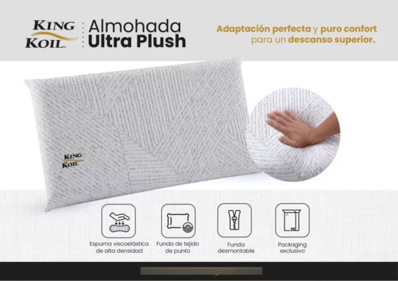 Almohada ULTRA PLUSH de KING KOIL INTELIGENTE ¡nueva! 70x40