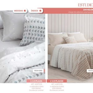 Juego de sábanas ALCOYANA Linea Estudio 144h Estampadas sin embozo y vivo.