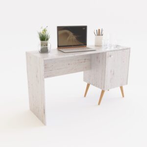 ESCRITORIO 2 ESTANTES DL890 PATAS DE MADERA MACIZA