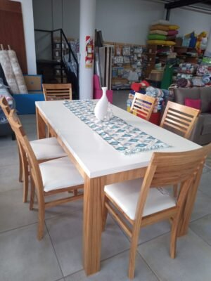 Mesa de Paraíso combinada 160x90cm. con 6 sillas Renata Paraíso *nuestra marca* Daniel