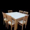 Mesa de 120x120 PINO CLEAR combinada + 6 sillas EMILIA PINO CLEAR nuestra marca DANIEL