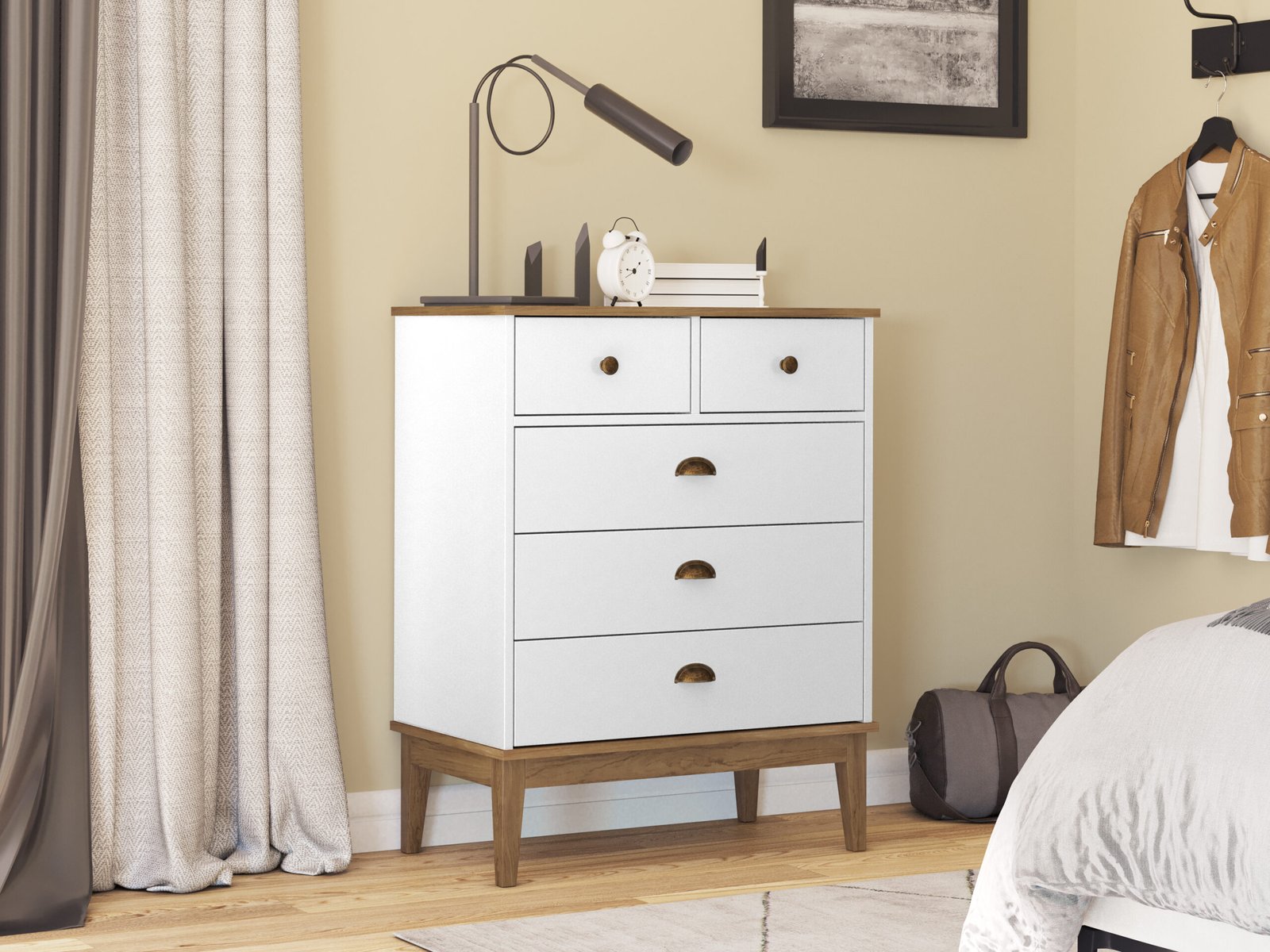 COMODA COLONIAL 5 CAJONES.. (MB1020FRBL)