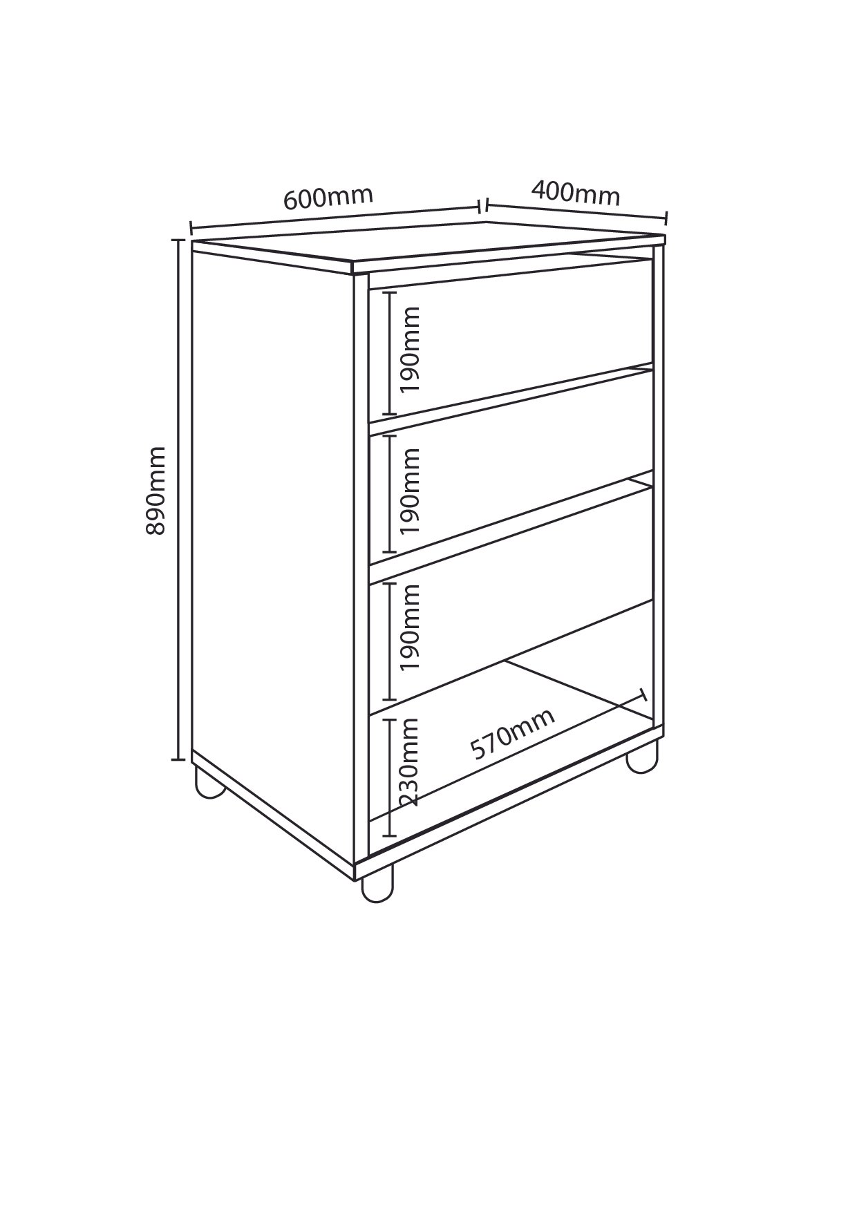 CÓMODA 3 CAJONES CON NICHO. (DLD09) - Imagen 4