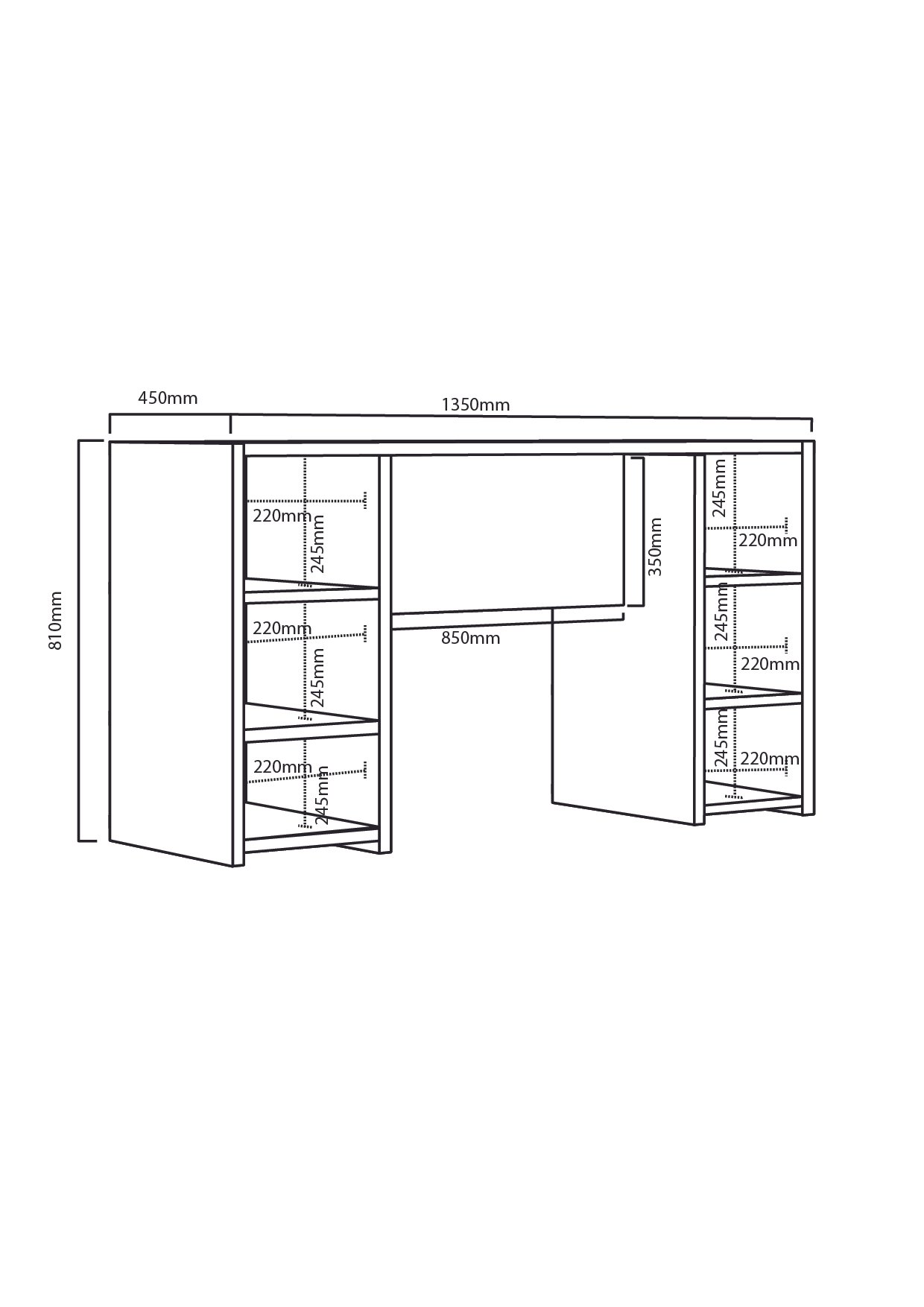ESCRITORIO 6 ESTANTES (DLO101) - Imagen 2
