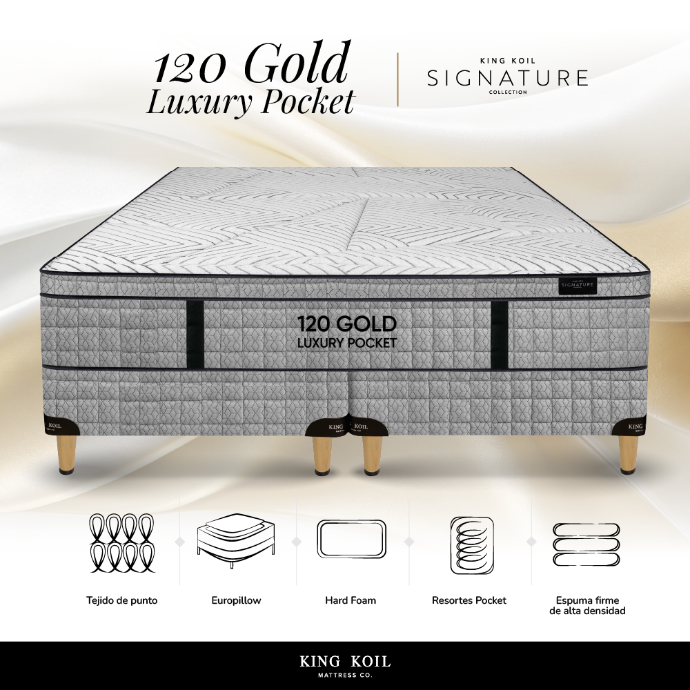 Colchón 120 LUXURY POCKET KING KOIL + sommier Daniel *nuestra marca* - Imagen 6