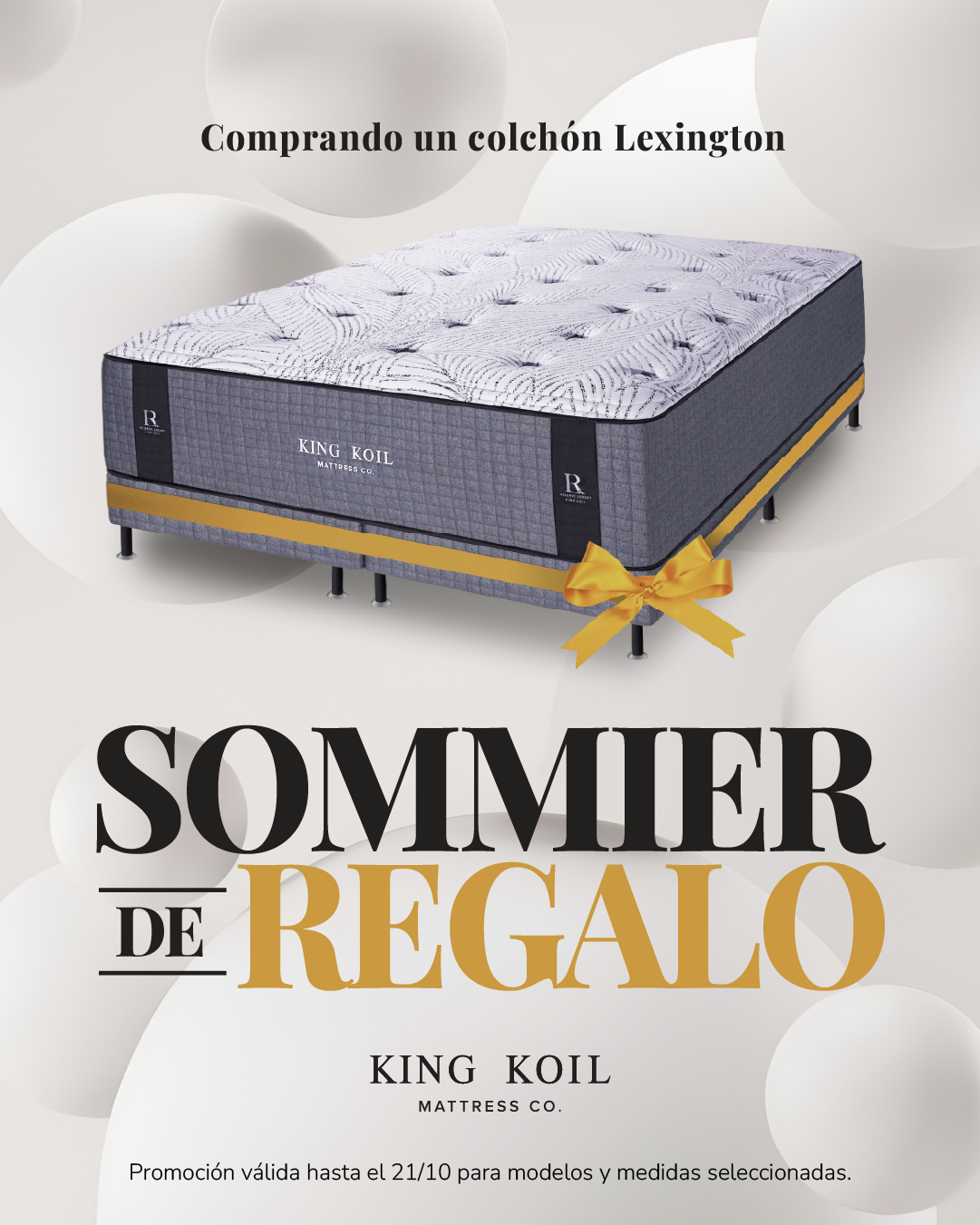 Colchón LEXINGTON King Koil + sommier DE REGALO!