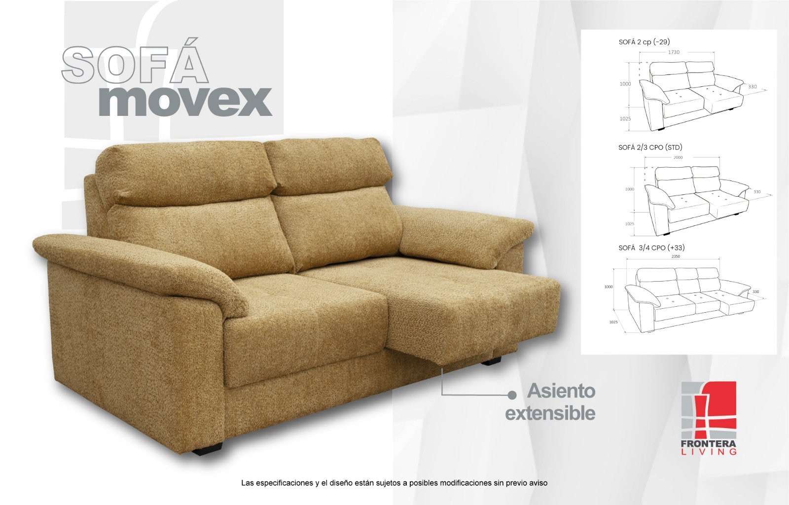 SILLON MOVEX EXTENSIBLE 2CPS. - Imagen 2